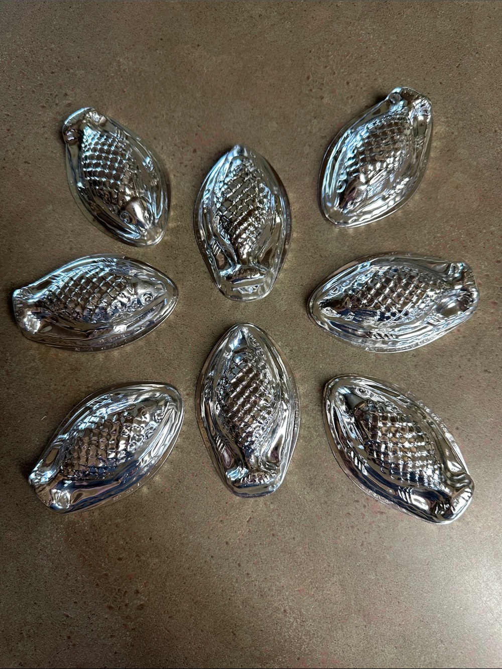 Vintage Nutbrown Fish Shaped Aluminum Molds For Chocolate, Gelatin or Candy